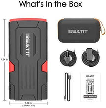 Load image into Gallery viewer, 18000mAh 12V Portable Car Jump Starter with Smart Jumper Cables, Auto Battery Booster Power Pack. - Kayboxtore