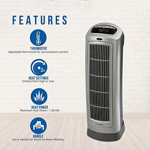 Ceramic Space Heater 8.5 L x 7.25 W x 23 H inches. - Kayboxtore