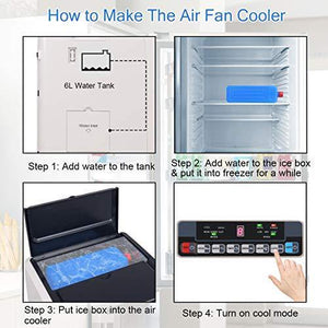 Portable Evaporative Air Cooler with Fan & Humidifier Bladeless Quiet. - Kayboxtore