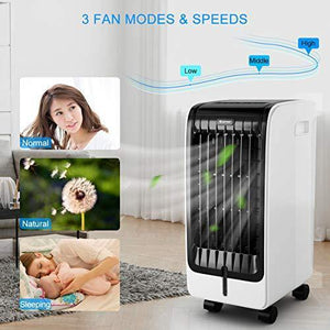 Portable Evaporative Air Cooler with Fan & Humidifier Bladeless Quiet. - Kayboxtore